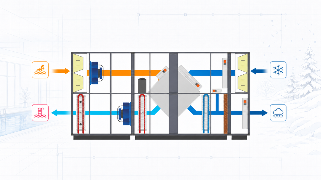 Схема зимней рекуперации Dantherm DanX XWPS